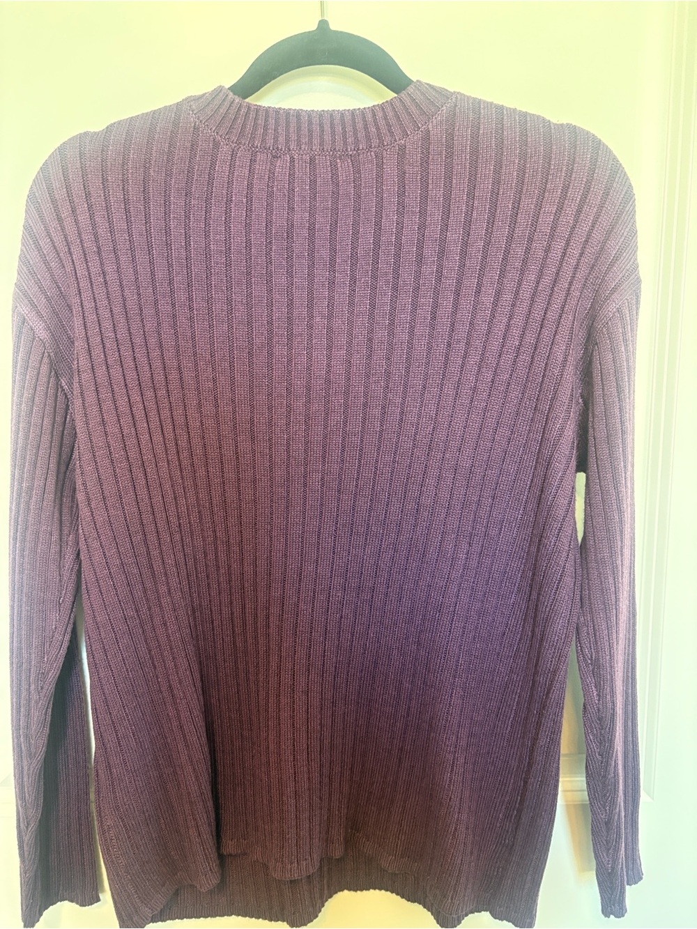 Men's Ribbed Crewneck Sweater - Plum - Picture 6 of 9